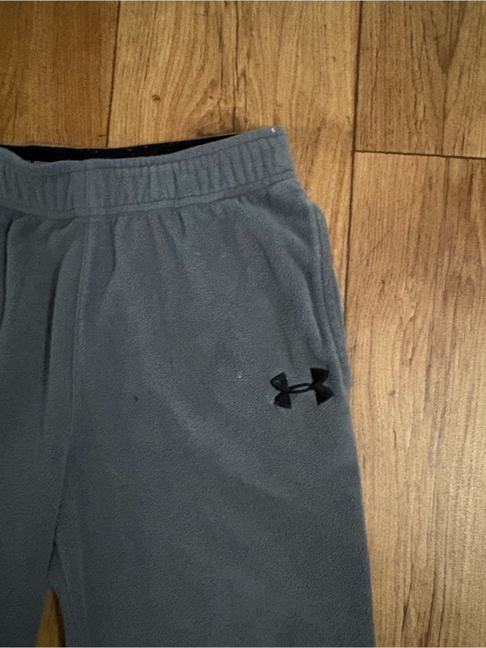 Under Armour Kids Gray Fleece Joggers with Black Logo